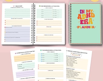 ADHD Planner Printable Digital Download Daily Focus Planner Task Breakdown Habit Tracker Time Blocking Productivity Organizer Instant PDF