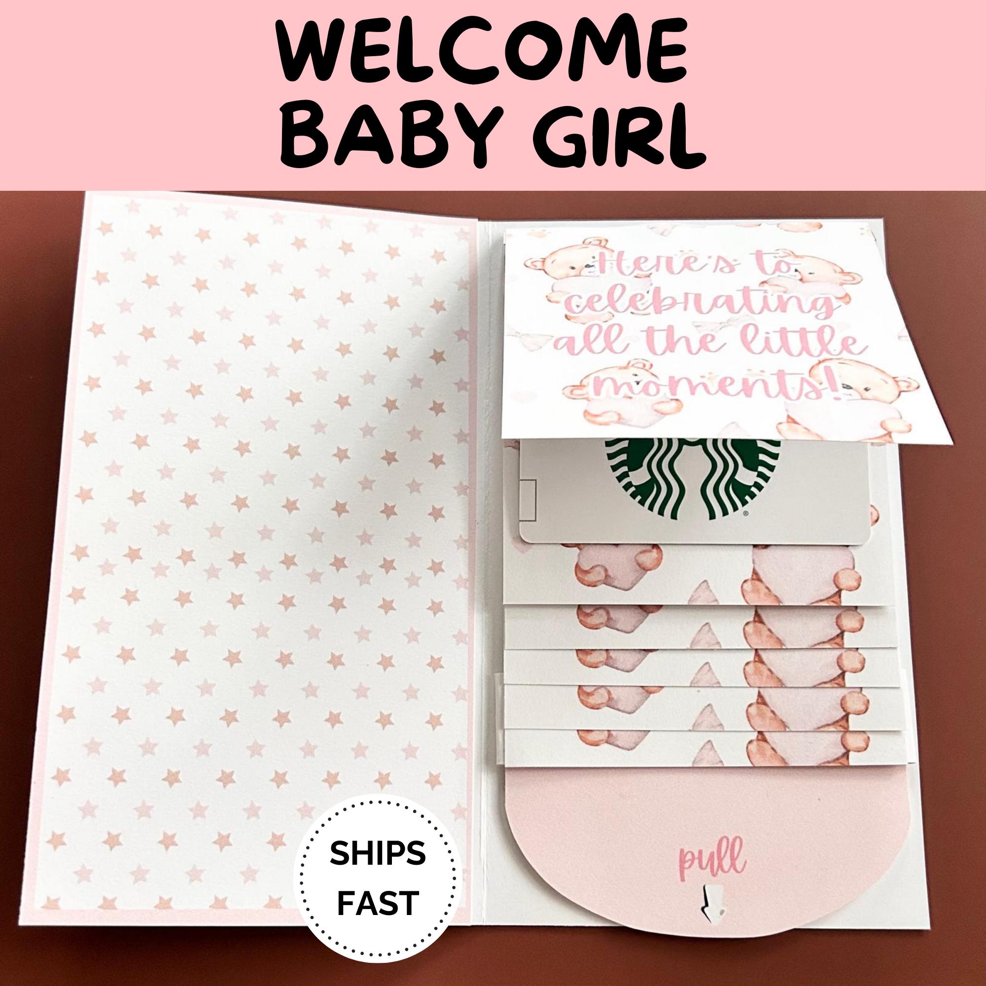 Personalized Baby Shower Gift Card Booklet New Mom Gift Welcome Baby Girl Gift Card Holder Future Mom Gift New Parent Handmade Keepsake