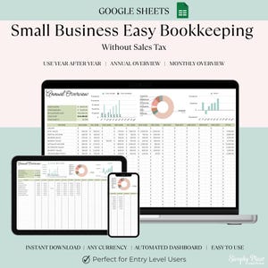 Small Business Bookkeeping Spreadsheet: Income, Expense & Profit Tracker (Digital Download)