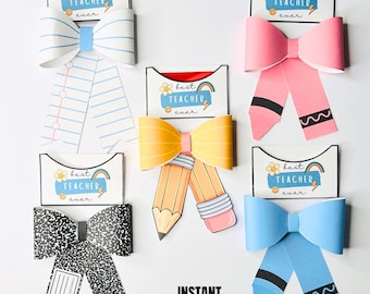 bow teacher gift card holder bundle coquette back to school gift teacher appreciation week end of year gift card holder teacher thank you