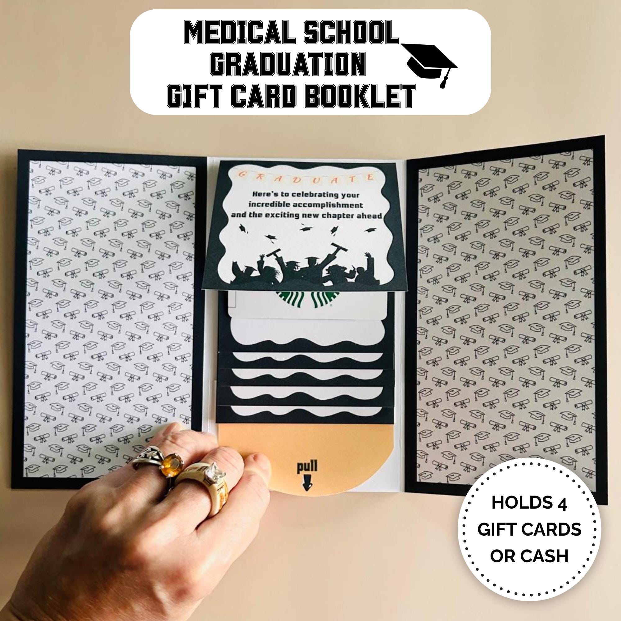 Medical School Graduation Gift Card Holder Book Handmade Grad Card ...