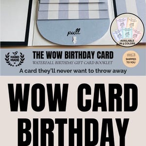 May include: A multi-colored birthday gift card booklet with color options and curated message bundles. The booklet includes a pull tab and a slot for a gift card. The card colors are violet, yellow, blue, pink, and green.