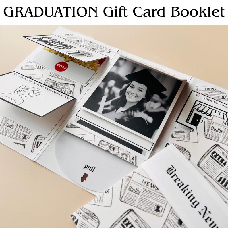 Graduation Gift Card Holder Book Handmade WOW Card Gift for Son College ...