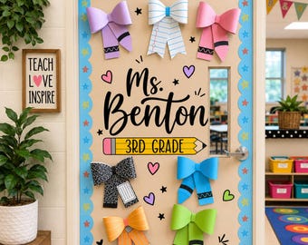 Classroom Door Display Door Decor for Teacher School Welcome Sign First Day of School Sign Class Third Grade Door Decoration Class Door Idea