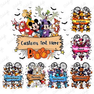 Personalisierte Maus und Freunde Png, benutzerdefinierter Name Disney Cartoon Halloween Png, Halloween Png Bundle, Halloween Freunde, Name benutzerdefinierter Png