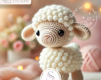 Haakpatroon amigurumi lam pdf, knuffel digitale download, schattige knuffeldier DIY, gehaakt cadeau-idee voor beginners voor haar, kinderen of baby