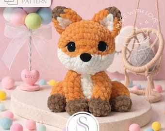 Crochet Sitting Fox Amigurumi Pattern | Woodland Crochet Pattern Tutorial | Fox Plushie Crochet Pattern