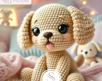 Gehaakt amigurumi-patroon puppy: doe-het-zelf knuffelhond (pdf-patroon)