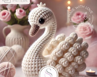 Amigurumi gehaakt zwaanpatroon PDF voor baby knuffeldierproject Download schattig zwaangaren cadeau voor peuter speelgoedpatroon handgemaakt cadeau baby