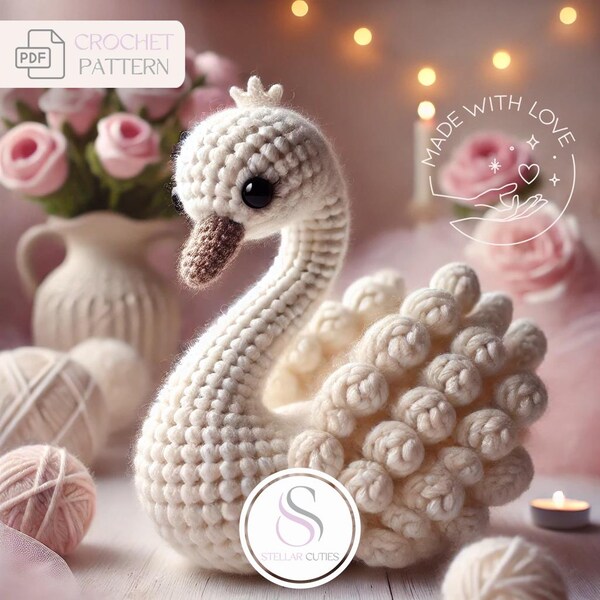 Handmade Crochet Sleeping Swan Toy main image 1