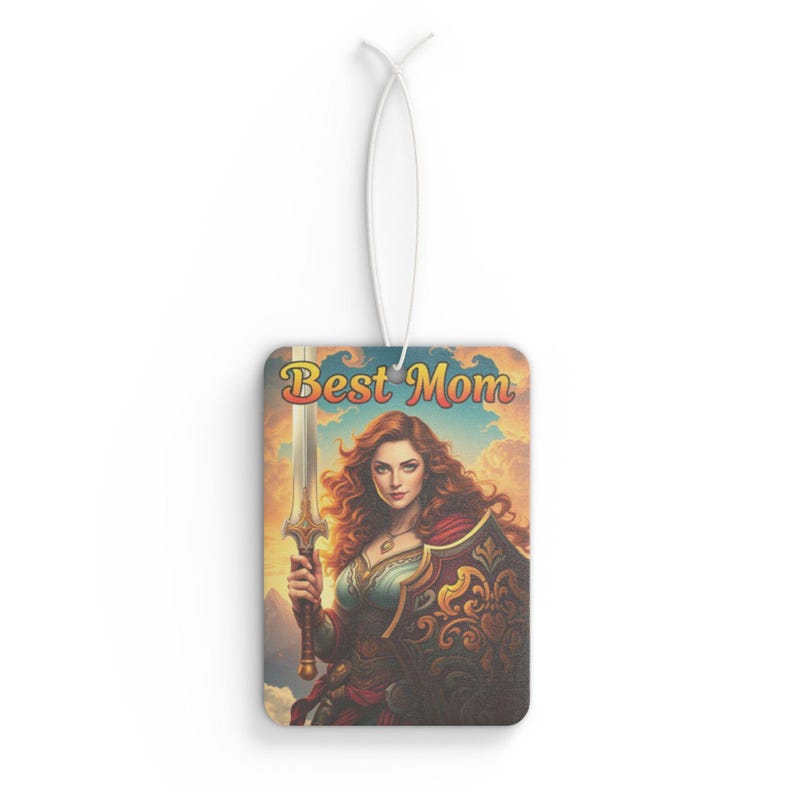 Car Air Freshener - Warrior Mom Scented Gift for Mother's Day - Black Ice, Pine & New Car Smell image 4