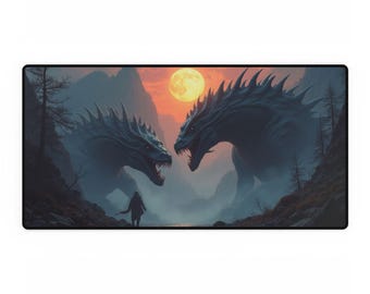 Fantasy Themed Mouse Pad - Dragon Artwork, Gaming Desk Mat, Office Décor, Home Office Gift, Fun Desk Accessories