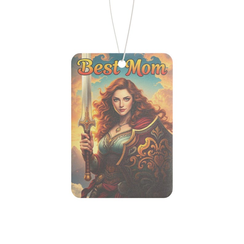 Car Air Freshener - Warrior Mom Scented Gift for Mother's Day - Black Ice, Pine & New Car Smell image 6