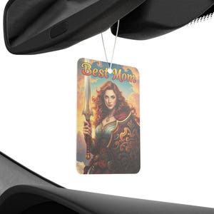 Car Air Freshener - Warrior Mom Scented Gift for Mother's Day - Black Ice, Pine & New Car Smell image 2