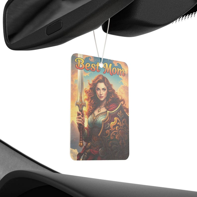 Car Air Freshener - Warrior Mom Scented Gift for Mother's Day - Black Ice, Pine & New Car Smell image 2