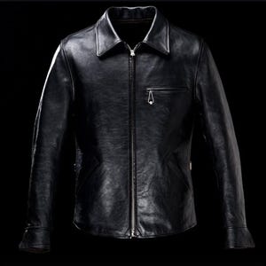 Teacore Horsehide Leather Sports Jacket - 1930s Style Harris Tweed Lined