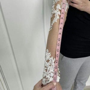 Detachable Wedding Bicep Sleeves, Tight Bicep Sleeves, Long Bicep Bridal Sleeves, Tulle Lace Sleeves image 7
