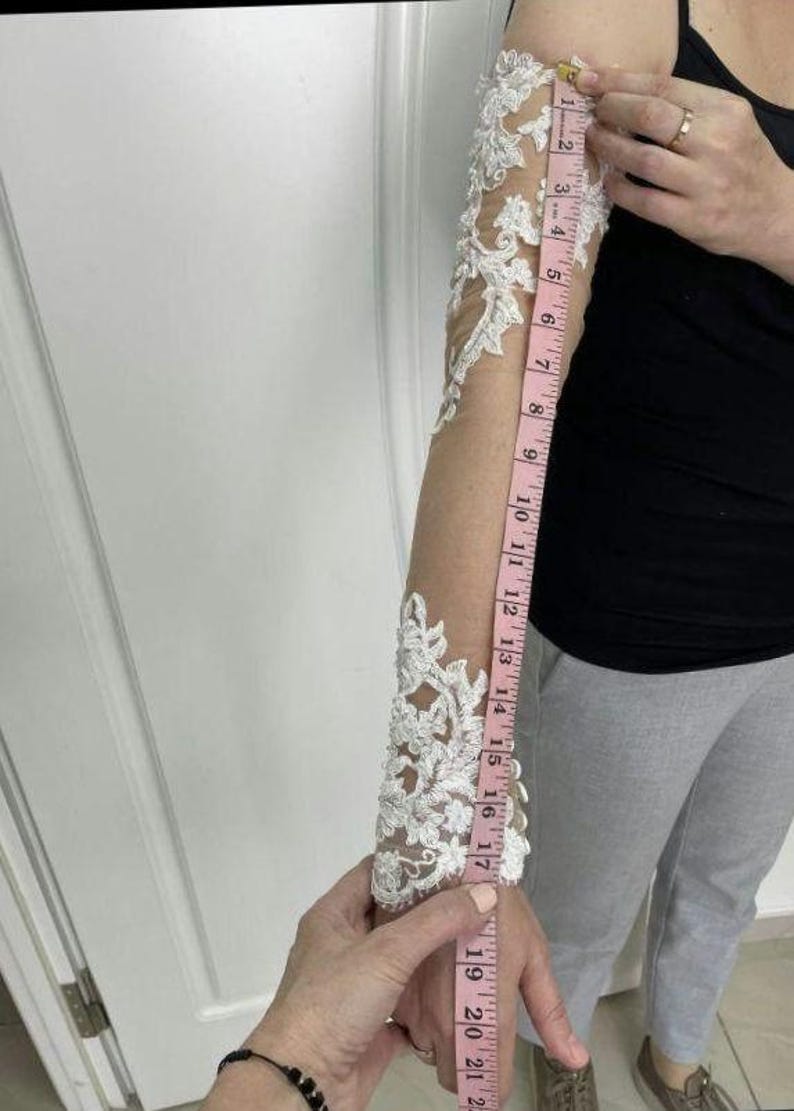 Detachable Wedding Bicep Sleeves, Tight Bicep Sleeves, Long Bicep Bridal Sleeves, Tulle Lace Sleeves image 7