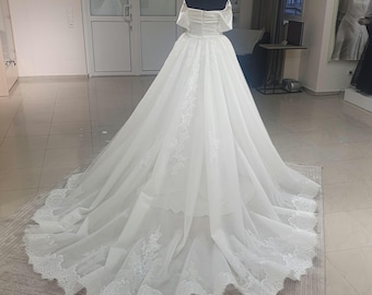 Handmade wedding overskirt, lace overskirt, unique overskirt