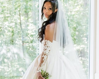Removable Bridal Sleeves,Tight Bicep Wedding Sleeves,Long Lace Sleeves