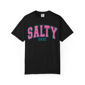 Salty Soul Comfort Colors T-shirt, Casual Summer Vibe Tee, Beach Wear, Gift for Ocean Lovers, Vacation Style, Graphic Shirt, Gift for Her