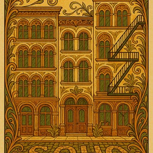 Vintage Urban Art Rolled Poster, Cityscape Wall Décor, Home Decoration, Apartment Art, Gift for Homeowners, Unique Artwork