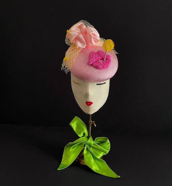 Pink Straw Beret - Etsy display picture 3