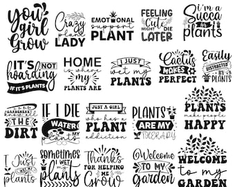 Plant Svg Bundle, Garden Svg Bundle, Plant Lover Svg, Plant Mom Svg, Plant Quote Svg, Houseplant Svg, Funny Plant Quote Svg, Gardening
