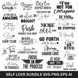 Pacchetto PNG SVG sull'amore per se stessi, Pacchetto PNG SVG motivazionale Boho, SVG motivazionale, Citazione positiva SVG, Affermazione SVG, Donne emancipate SVG