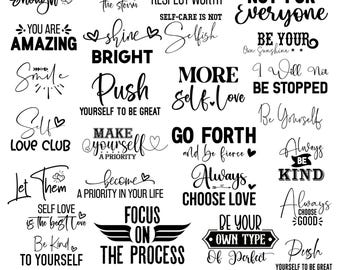 Self Love svg png Bundle, Boho Motivational SVG PNG Bundle, Motivational Svg, Positive Quote svg, Affirmation svg, Empowered Women Svg