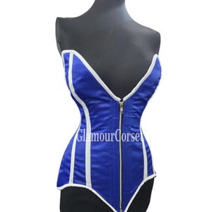 Heavy Duty Steel Boned Overbust Satin Waist Trainer Corset With Zipper