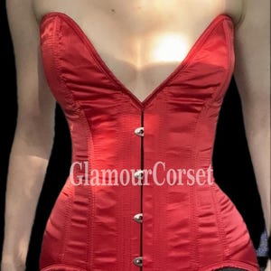 Heavy Duty Steel Boned Overbust Satin Waist Trainer  Corset in multi color