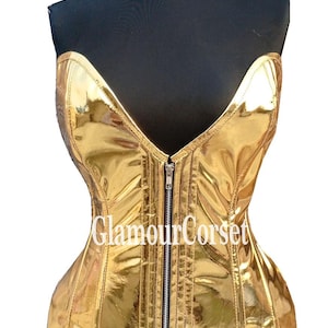 Heavy Duty Steel Boned Overbust Pvc Waist Trainer Corset With Zipper