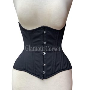 Steel Boned Cotton Underbust Corset: Waist Training, Hourglass Figure