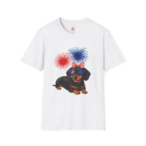 Patriotic Dachshund T-Shirt, Fun Dog Tee for July 4th, Cute Animal Shirt, Casual Summer Gift, Independence Day Apparel