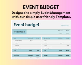 Event Budget Planner Spreadsheet: All-in-One Google Sheets (Instant Download)
