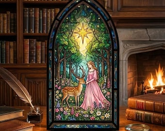 Book Nook with Suncatcher Candle Holder, Window Book Lover Gift, Bookish Gifts Library Decor, Gift for Decor