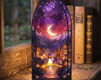 Świecznik Velaris ACOTAR, Miejski kącik książkowy Velaris, Dekoracja półki na książki, Prezent dla miłośników książek, Prezent dla miłośników książek