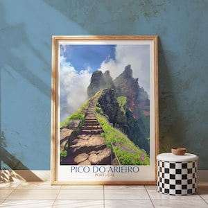 Pico do Arieiro Madeira Print, Portugal Mountain Travel Poster