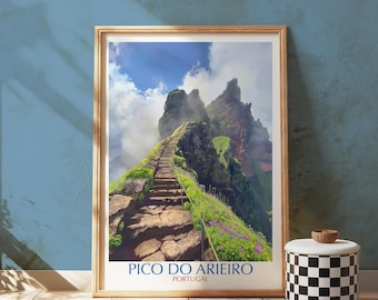 Pico do Arieiro Madeira Print, Portugal Mountain Travel Poster