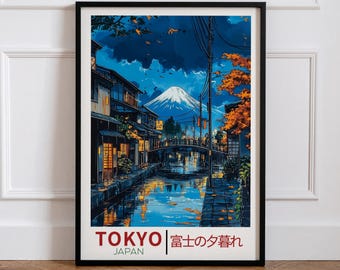 Tokyo Print Japan Wall Art Mount Fuji Poster Japan Travel Gift Japanese Home Decor