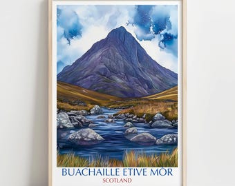 Buachaille Etive Mr-afdruk: landschapskunst sterrenhemel Schotse Hooglanden