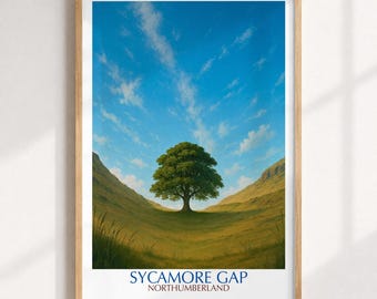 Sycamore Gap Art Print, Northumberland Tree Landscape