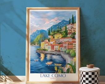 Lake Como Italy Print: Scenic Mediterranean Travel Poster