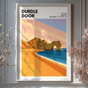 Durdle Door Wall Art – Dorset Coast Travel Print, Jurassic Coast Poster, UK Landmark Artwork, Coastal Landscape Decor
