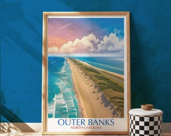 Outer Banks Art Print: North Carolina Coastal Travel Poster