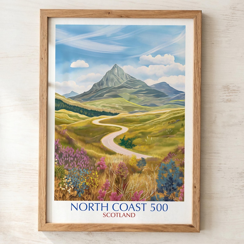 North Coast 500 Scotland Print Scottish Highlands Road Trip Wall Art north-coast-500-scotland-print-scottish-highlands-road-trip-wall-art