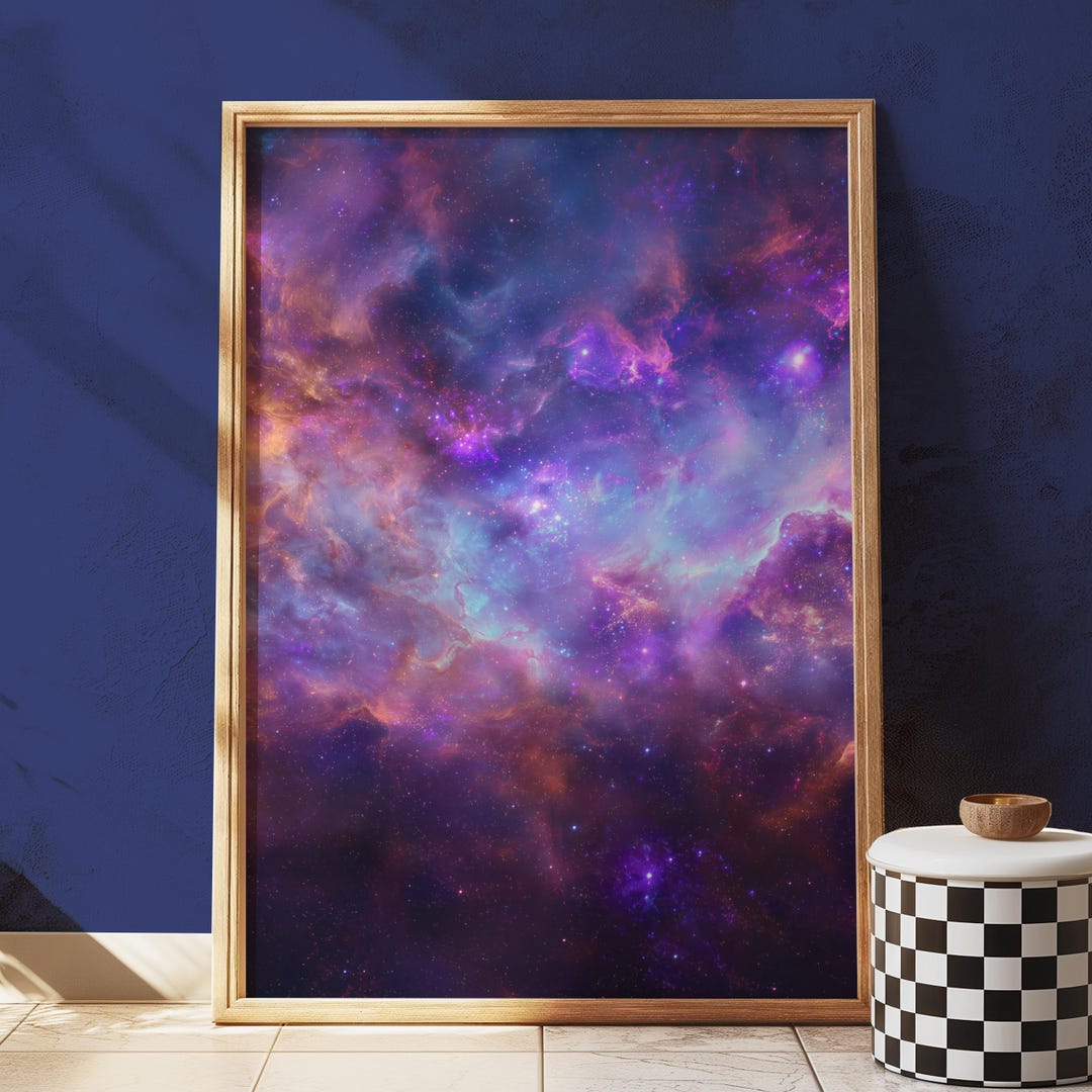 Cosmic Nebula Art Print, Abstract Galaxy Wall Decor - Etsy