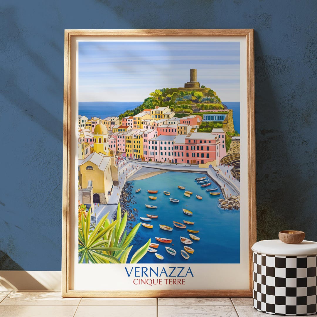 Vernazza Cinque Terre Print, Italy Wall Art, Travel Poster, Coastal ...
