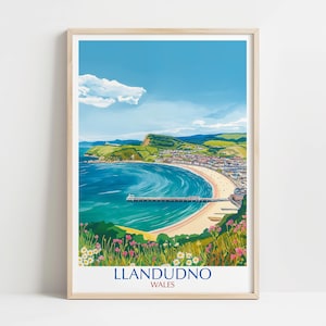 Llandudno Wales Art Print: Vintage Seaside Travel Poster